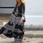 Vestido de menina solto estampado com decote em V