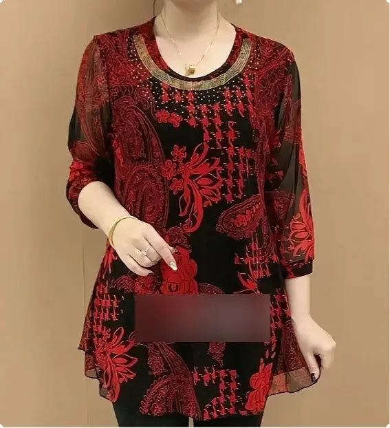 🔥【S-5XL】💐2025 Nova camisola de verão com top elástico largo a cobrir a barriga