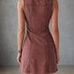 Minivestido Casual em Algodão com Meio Fecho