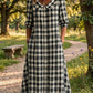 Vestido Xadrez Vintage para Mulher com Bolsos