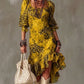 Vestido de Chiffon com Estampado de Onça Elegante