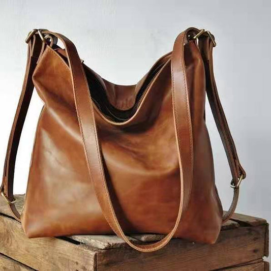 Bolsa vintage prática em pele feita à mão