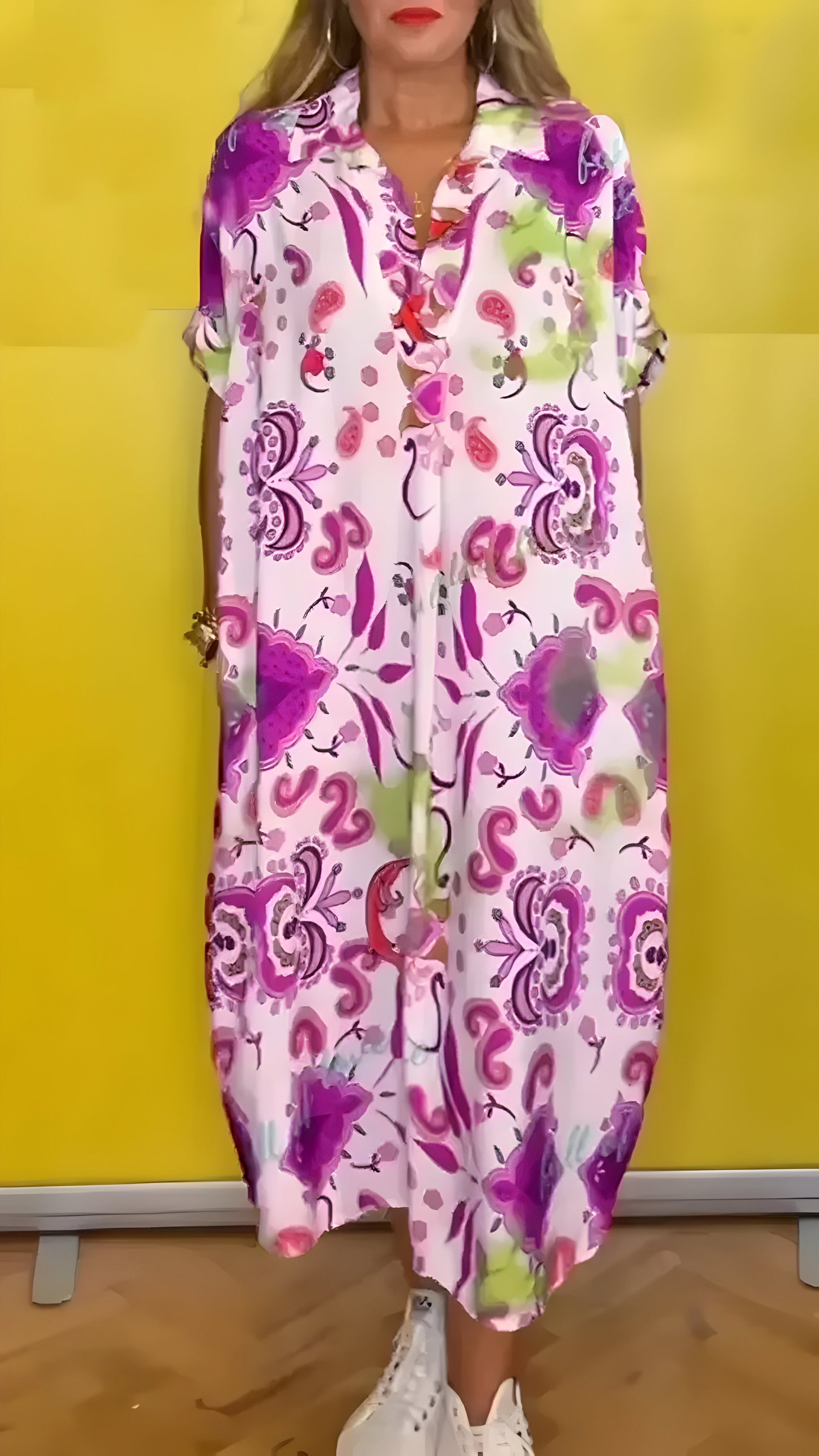 Vestido Lidia - Estampado - Ultraleve, Solto e com um Caimento Perfeito (Verão 2025)