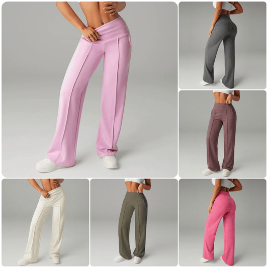 💕Calça feminina reta de cor sólida