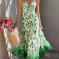 Vestido Feminino Casual e Elegante, Sem Mangas, com Estampado Leopardo