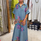 Vestido Chemise Maxi Floral em Aquarela