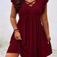 【Plus Size】Vestido Liso com Decote Vazado