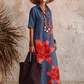 Vestido Polo Casual em Algodão com Estampado de Lírios